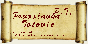 Prvoslavka Totović vizit kartica
